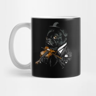 Classic black of dog play with guitar T-shirt Mug